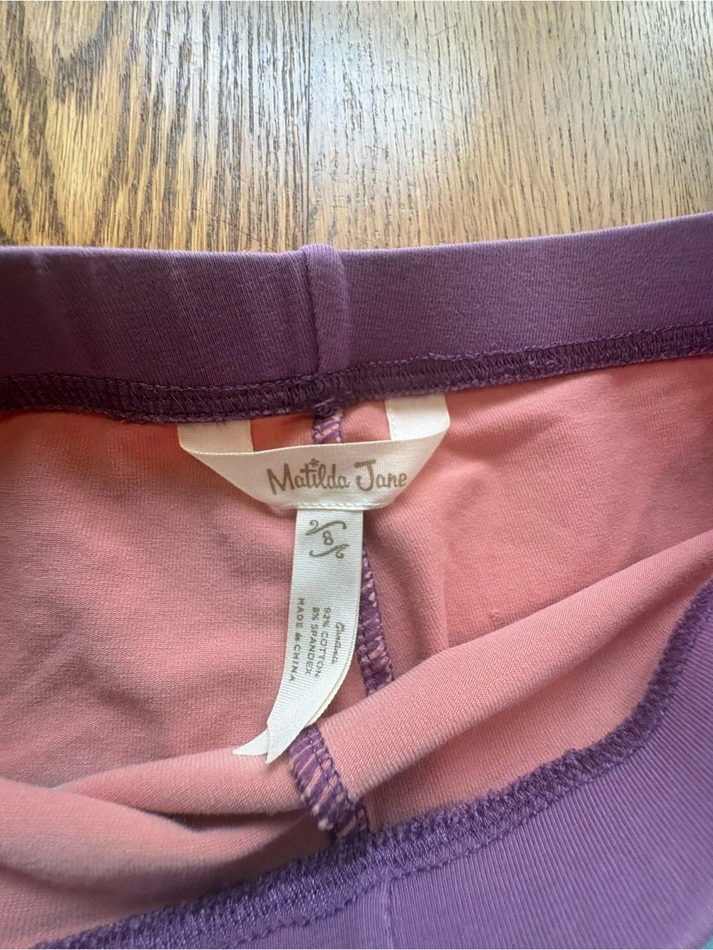 Matilda Jane Size 8 Girls Leggings Lot 4 Pair Velour Ruffles Stripes Crops EUC